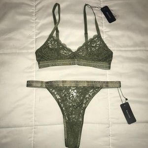 Lounge bralette and lace underwear